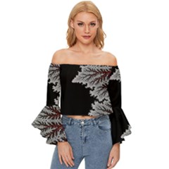 The Overworld Aurora Subnautica Off Shoulder Flutter Bell Sleeve Top by Bedest