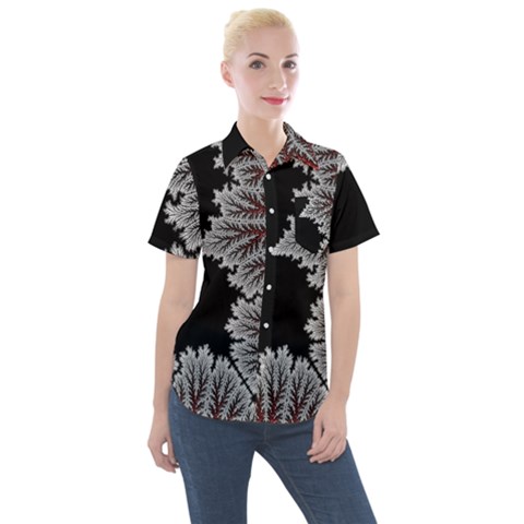 Himalaya Nature Mountain Women s Short Sleeve Pocket Shirt by Bedest