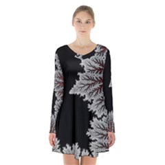 Foroest Nature Trippy Long Sleeve Velvet V-neck Dress