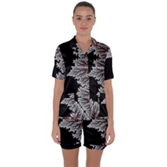 Foroest Nature Trippy Satin Short Sleeve Pajamas Set