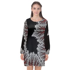 Astrology Surreal Surrealism Trippy Visual Art Long Sleeve Chiffon Shift Dress  by Bedest