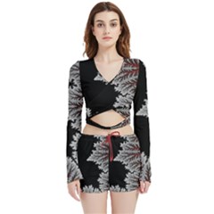 Astrology Surreal Surrealism Trippy Visual Art Velvet Wrap Crop Top And Shorts Set by Bedest