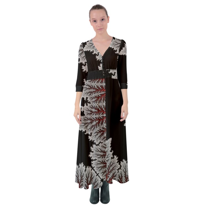 Astrology Surreal Surrealism Trippy Visual Art Button Up Maxi Dress