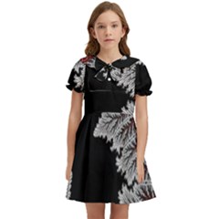 Astrology Surreal Surrealism Trippy Visual Art Kids  Bow Tie Puff Sleeve Dress by Bedest