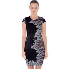 Abstract Complex Fractal Math Capsleeve Drawstring Dress  by Bedest