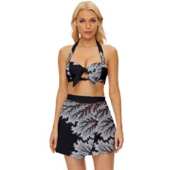 Abstract Complex Fractal Math Vintage Style Bikini Top And Skirt Set 