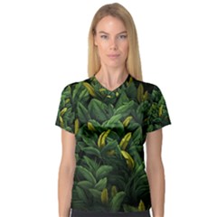 Banana leaves V-Neck Sport Mesh T-Shirt