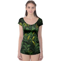 Banana Leaves Boyleg Leotard  by goljakoff