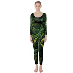 Banana leaves Long Sleeve Catsuit