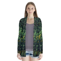 Banana Leaves Drape Collar Cardigan by goljakoff