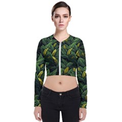 Banana leaves Long Sleeve Zip Up Bomber Jacket