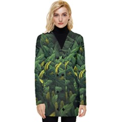 Banana leaves Button Up Hooded Coat 