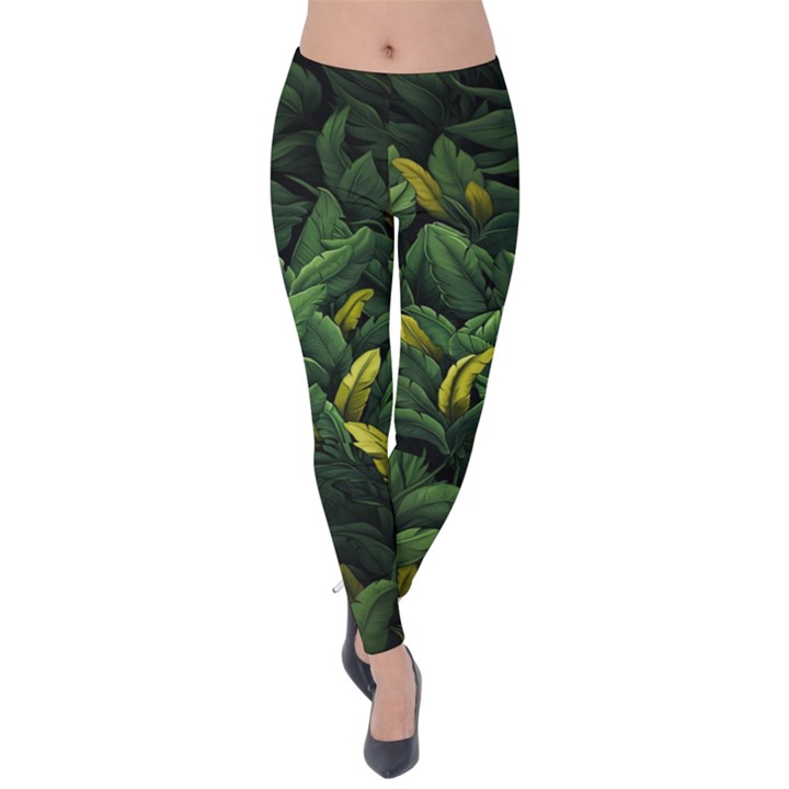 Banana leaves Velvet Leggings