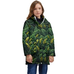 Banana leaves Kids  Hooded Longline Puffer Jacket