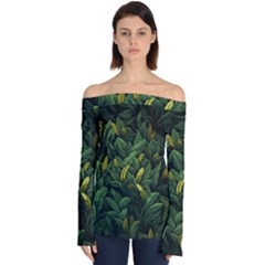 Banana leaves Off Shoulder Long Sleeve Top