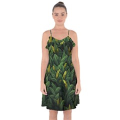 Banana leaves Ruffle Detail Chiffon Dress