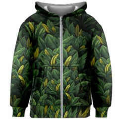 Banana leaves Kids  Zipper Hoodie Without Drawstring