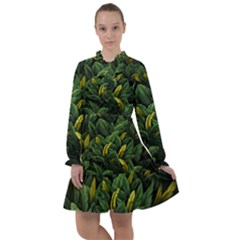 Banana leaves All Frills Chiffon Dress