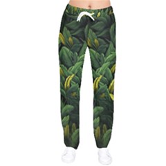 Banana leaves Women Velvet Drawstring Pants