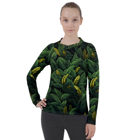 Banana Leaves Women s Pique Long Sleeve T-shirt by goljakoff