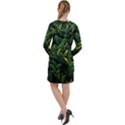 Banana leaves Long Sleeve Hoodie Dress View2