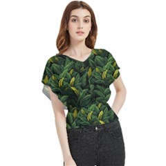 Banana leaves Butterfly Chiffon Blouse