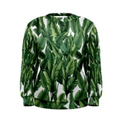 Green Banana Leaves Women s Sweatshirt