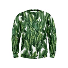 Green Banana Leaves Kids  Sweatshirt