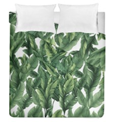 Green Banana Leaves Duvet Cover Double Side (queen Size) by goljakoff