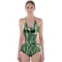 Green banana leaves Cut-Out One Piece Swimsuit View1