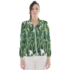 Green Banana Leaves Women s Windbreaker