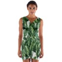 Green banana leaves Wrap Front Bodycon Dress View1