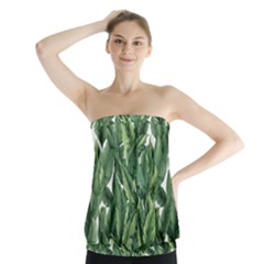 Green Banana Leaves Strapless Top by goljakoff