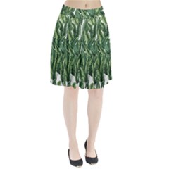 Green Banana Leaves Pleated Skirt by goljakoff