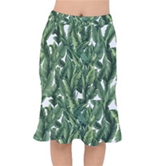 Green Banana Leaves Short Mermaid Skirt by goljakoff