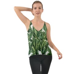 Green Banana Leaves Chiffon Cami by goljakoff