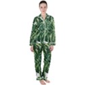 Green banana leaves Women s Long Sleeve Satin Pajamas Set	 View1