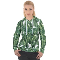 Green Banana Leaves Women s Overhead Hoodie