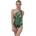 Green banana leaves To One Side Swimsuit View1