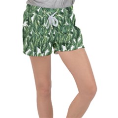 Green Banana Leaves Women s Velour Lounge Shorts by goljakoff