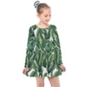 Green banana leaves Kids  Long Sleeve Dress View1