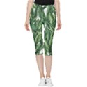 Green banana leaves Inside Out Lightweight Velour Capri Leggings  View3