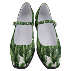 Green Banana Leaves Women s Mary Jane Shoes by goljakoff