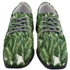 Green Banana Leaves Women Heeled Oxford Shoes by goljakoff