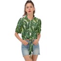 Green banana leaves Tie Front Shirt  View1