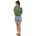 Green banana leaves Tie Front Shirt  View2