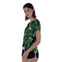 Green banana leaves Short Sleeve Open Back T-Shirt View2