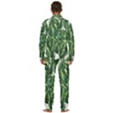 Green banana leaves Men s Long Sleeve Velvet Pocket Pajamas Set View4