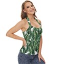 Green banana leaves Basic Halter Top View3