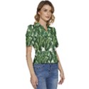 Green banana leaves Puffed Short Sleeve Button Up Jacket View3